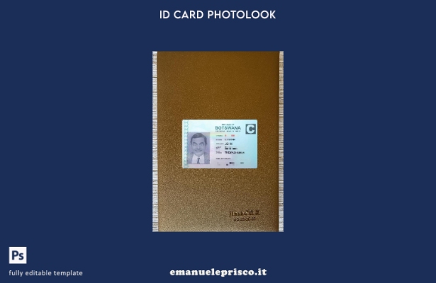 modello frontale photolook per carta d'identità nazionale del Botswana in stile 